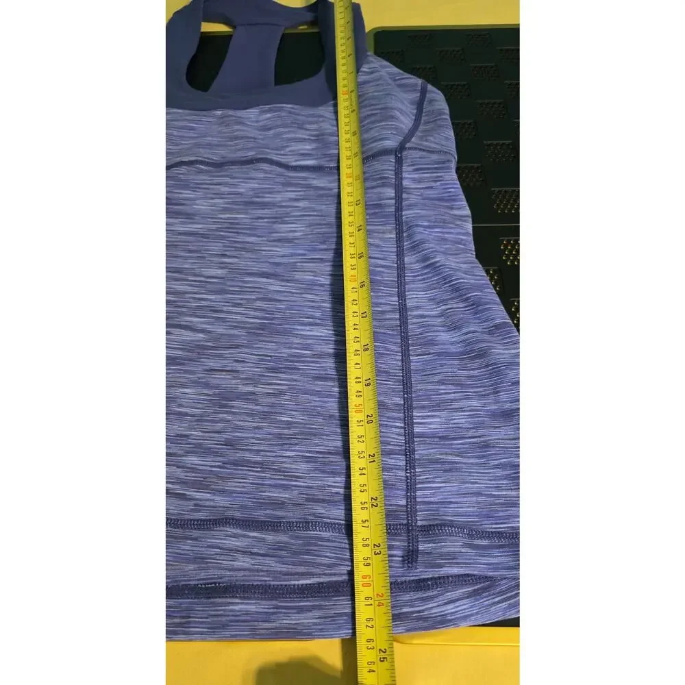 Lululemon Scoop‎ Neck Tank Luon Space Cadet Blue Size 10 workout top NO inserts